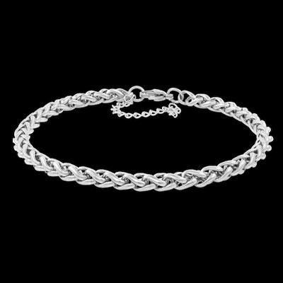 Men Silver-Toned Silver-Plated Link Bracelet