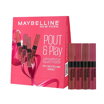 New York Pout & Play - Set of 4 Sensational Liquid Matte Lipsticks - 7ml each