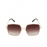 Unisex Brown Lens & Gold-Toned Square Sunglasses TSQUARE_C3