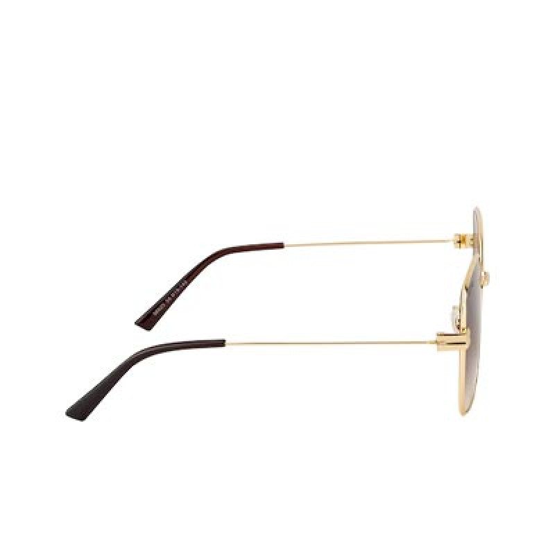 Unisex Brown Lens & Gold-Toned Square Sunglasses TSQUARE_C3